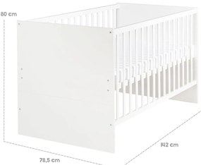 Fehér babaágy állítható magassággal 70x140 cm Anton – Roba