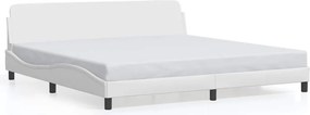 vidaXL fehér műbőr ágykeret Dover 200x200 cm