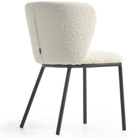 Fehér kárpitozott étkezőfotel Ciselia – Kave Home