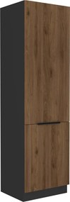 Magas szekrény, okapi dió/fekete, MENZO 60 DK-210 2F