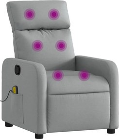 vidaXL világosszürke szövet dönthető masszázsfotel