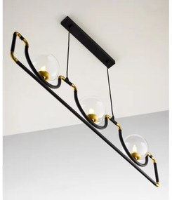 Jupiter 1990 - Csillár zsinóron HANZA 3xG9/10W/230V fekete/arany