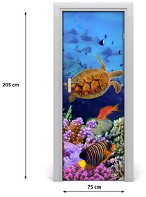Ajtó tapéta korallzátony 95x205 cm