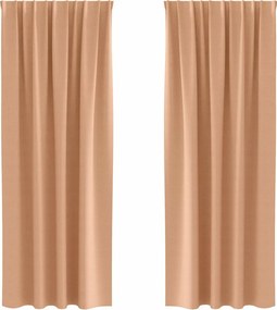 vidaXL Fekete Függöny Gyűrűkkel 2 pcs Világos Barna 225 x 140 cm