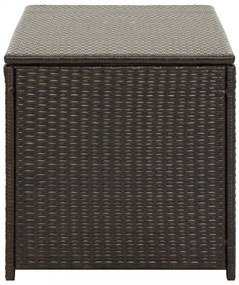 barna polyrattan kerti tárolóláda 100 x 50 x 50 cm
