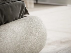 Bézs kárpitozott ágyneműtartós franciaágy ágyráccsal 160x200 cm Maumere – Maison de Rêve