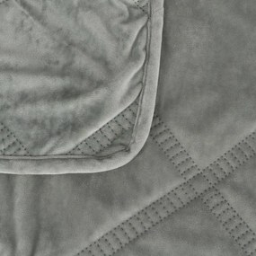 Szürkészöld bársony steppelt ágytakaró 180x260 cm – Ixia