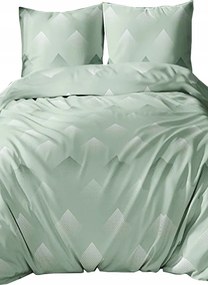 Pamut szatén ágyneműhuzat 140x220+70x90 Menta kocka 5079B