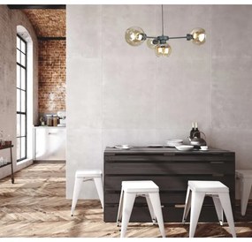 Csillár zsinóron KALIOPE 4xE27/60W/230V fekete/füstös bézs