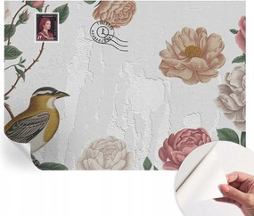 Öntapadós tapéta Divatos 3D fali ragasztóval Vintage virágok 208x146 cm