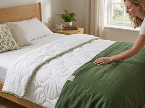Egész éves steppelt takaró STELLA ALOE VERA 140x200 cm, fehér