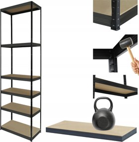 Műhelypolc fém állvány Helios 196x30x30cm 6Px175kg Erős Lengyel