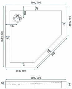 zuhanykabin DIAMOND GOLD  90x90