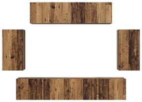 TV szekrény garnitúra 6 pcs Régi fa 80 x 30 x 30 cm Faanyag