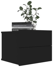 Fekete szerelt fa éjjeliszekrény 40 x 30 x 30 cm