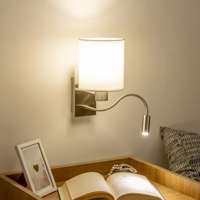 Brilagi - LED Fali lámpa NUBILA 1xE27/25W/230V + LED/3W króm/fehér