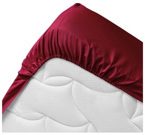 Piros gumis bio pamut lepedő 90x190 cm Biolina – douceur d'intérieur