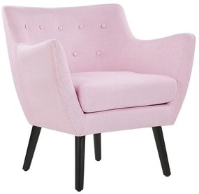Rózsaszín és fekete kárpitozott fotel DRAMMEN Beliani