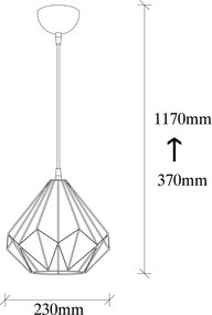 Diamond 704-S fekete fém függőlámpa, Ø23 cm
