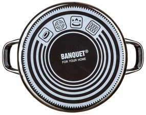 Banquet METALLIC Black 26 cm-es zománcozott fazék,6 l, fedővel, 26 cm