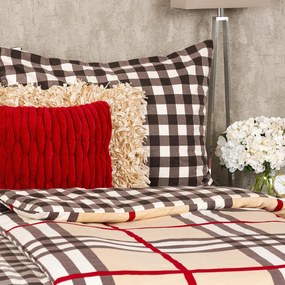 4Home Kockás flanel ágynemű, 160 x 200 cm, 70 x 80 cm