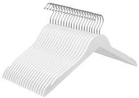 Fából készült ruhafogas, 360°-ban forgatható kampó, csúszásmentes, 44 cm hosszú, fehér