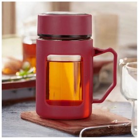Üvegpalack füllel BREW 500 ml, piros