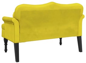 sárga bársony pad párnákkal 120,5 x 65 x 75 cm