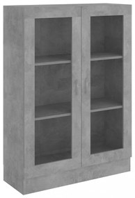 betonszürke szerelt fa vitrinszekrény 82,5 x 30,5 x 115 cm