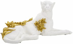 Leopárd fehér/arany 53x21,5x24cm