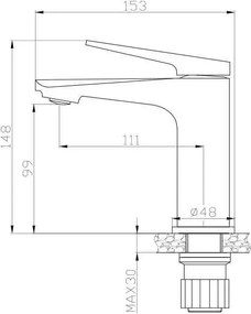 Caldo Freddo mosdó csaptelep - leeresztő nélkül - GUNMETAL - fegyverszürke