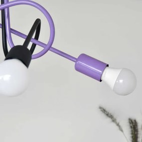 Felületre szerelhető csillár OXFORD 4xE27/15W/230V fekete/lila