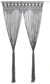 vidaXL antracitszürke makramé pamutfüggöny 140 x 240 cm