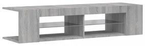 szürke sonoma színű TV-szekrény LED-lámpákkal 135 x 39 x 30 cm