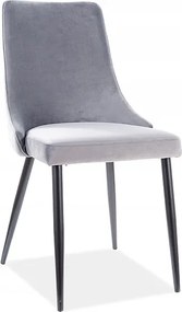 Kárpitozott szék Piano B Velvet szürke/fekete Sig