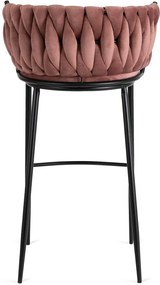 Elegáns Bárszék Rózsaszín Bársony Kárpittal. FLORES