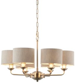 Endon 99151 - HIGHCLERE láncos csillár 6xE14/28W/230V szürke/matt króm