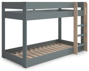 Szürkészöld emeletes gyerekágy ágyráccsal 90x190 cm Angel – Marckeric