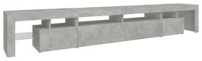 betonszürke TV-szekrény LED lámpákkal 260x36,5x40 cm