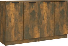 vidaXL 2 db füstös tölgyszínű szerelt fa tálalóasztal 60 x 30 x 70 cm