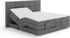 Elektromos állítható ágy, boxspring, szürke, 180x200, MURKO NEW