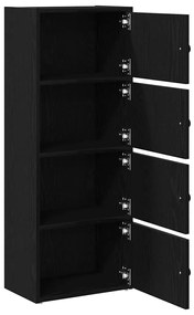 Könyvespolc fekete tölgy 40x24x102 cm gépesített fa