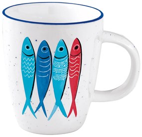 Szardínia hal mintás porcelán bögre 2203SARB