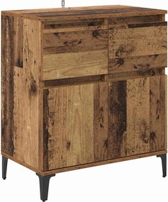 vidaXL Széf fiókkal Öreg fa 60 x 35 x 70 cm Műszaki fa és vas