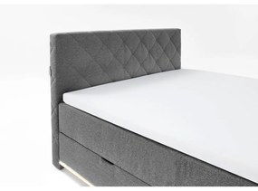 Szürke ágyneműtartós boxspring ágy 180x200 cm Messina – Meise Möbel