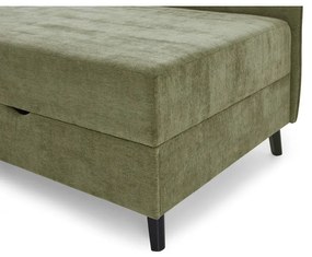Zöld kárpitozott ágyneműtartós egyszemélyes ágy 120x200 cm Kiruna – Meise Möbel