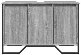Szürke sonoma szerelt fa fürdőszobai mosdószekrény 91x35x60 cm