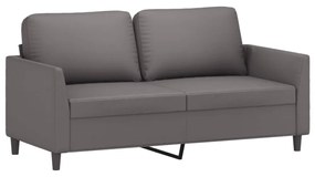 2 személyes szürke műbőr kanapé 140 cm