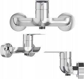 Csaptelep króm zuhany fali zuhany csaptelep Vito fürdőszoba ezüst