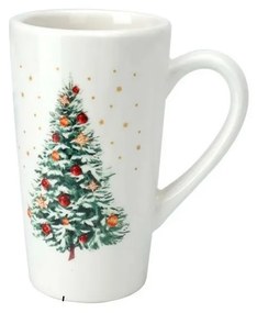 Karácsonyi porcelán bögre Díszített fa, 550 ml